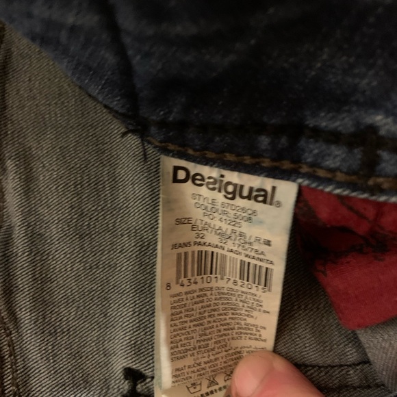 Desigual Women’s Size 32x32 Mid Rise Straight Leg Jeans Medium Wash - Picture 3 of 9